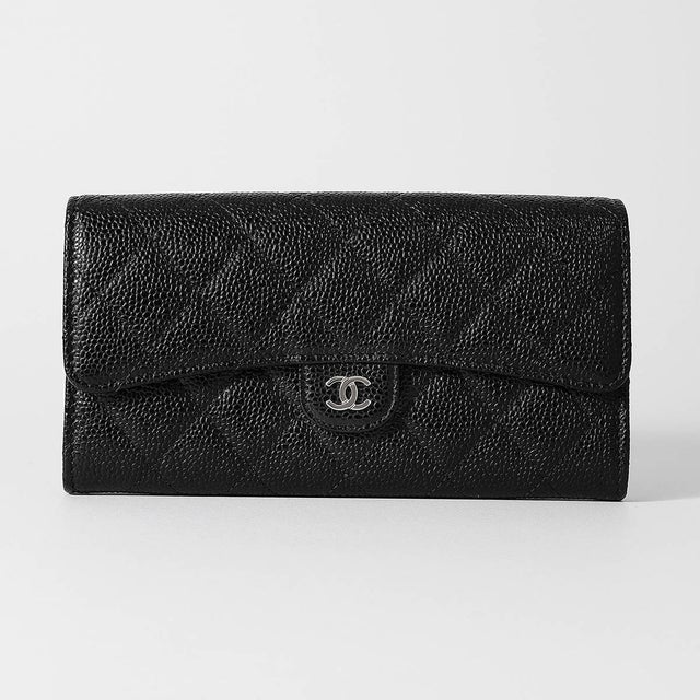 シャネル CHANEL 長財布 キャビアスキン ロングウォレット CHANEL LONG