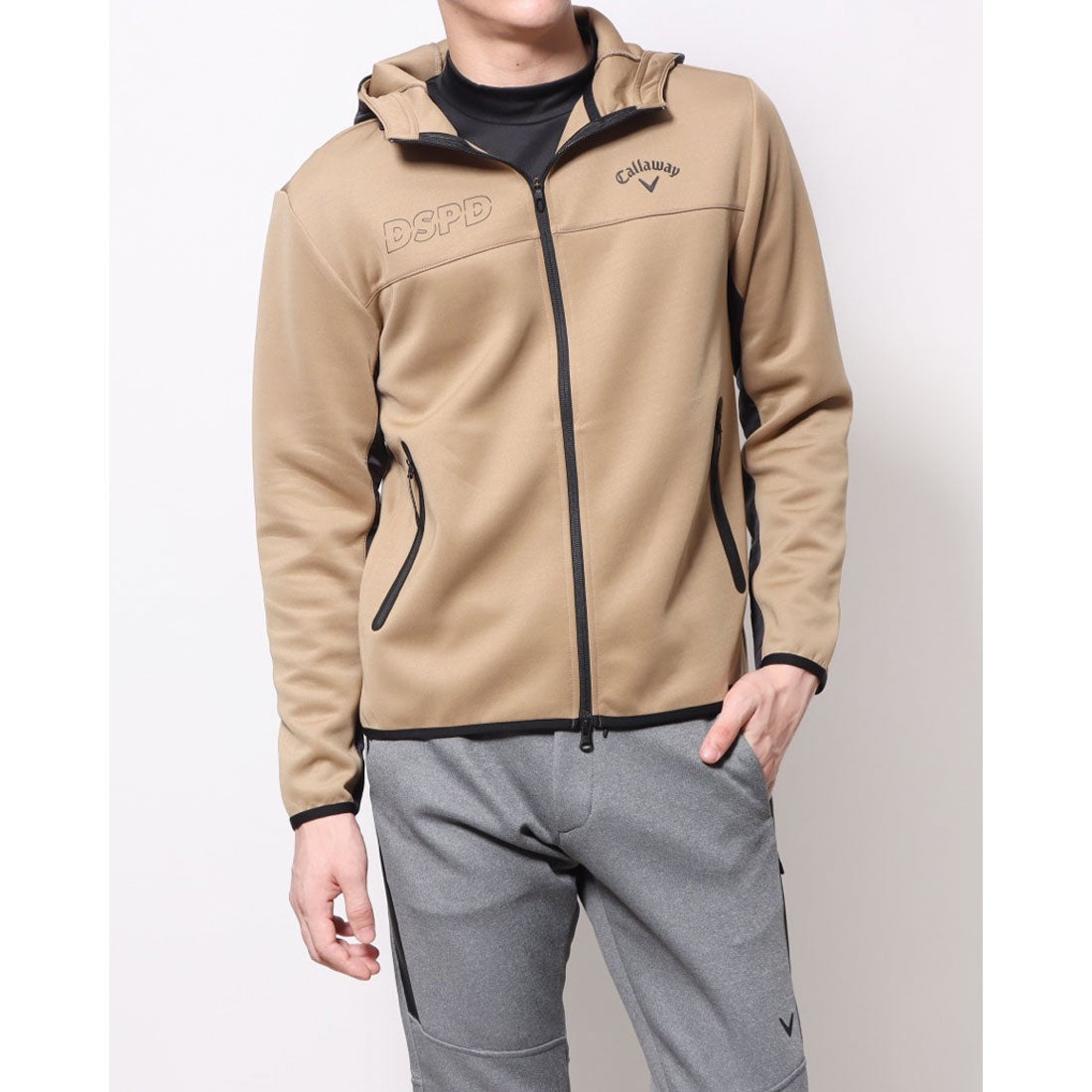 バーバリーゴルフ ウインドブレーカーフード付き L ベージュ系