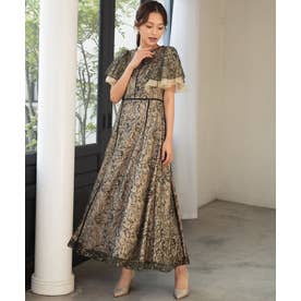 ガール GIRL 総レース フレアスリーブパーティードレス ハイウエスト