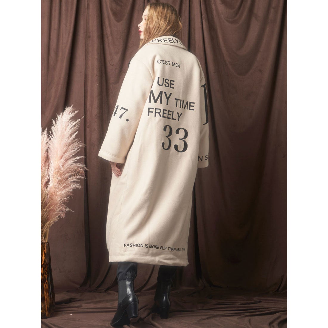 ダーリッチ Darich レタリングメルトンコート （ブラック