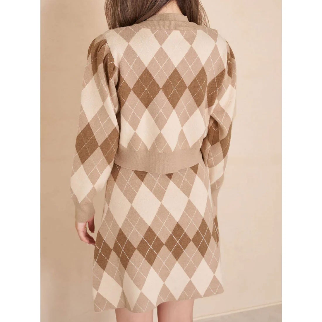 ダーリッチ Darich アーガイルチェックニットアンサンブル （ピンク