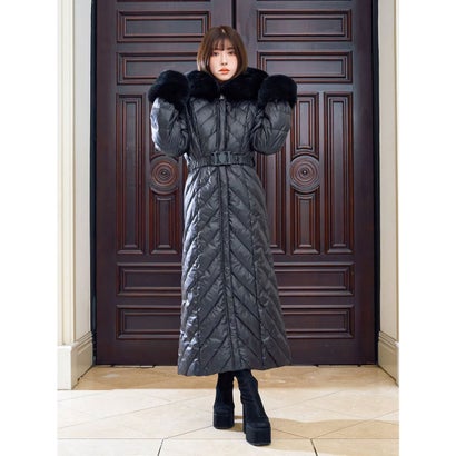 ダーリッチ Darich レディロングダウンジャケット （ブラック） -靴