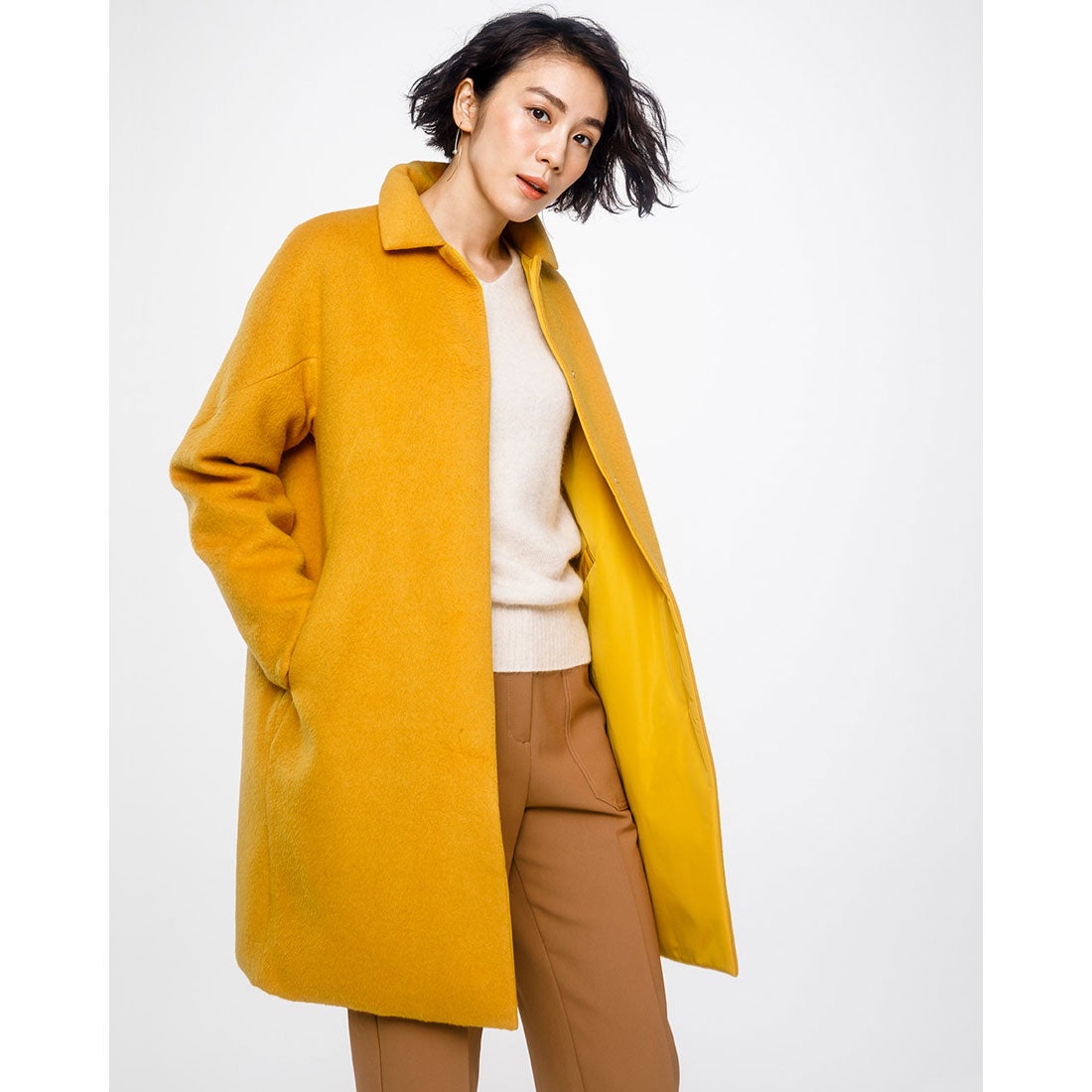 ドゥクラッセ DoCLASSE マジカルサーモ リバーシブル・ウールコート