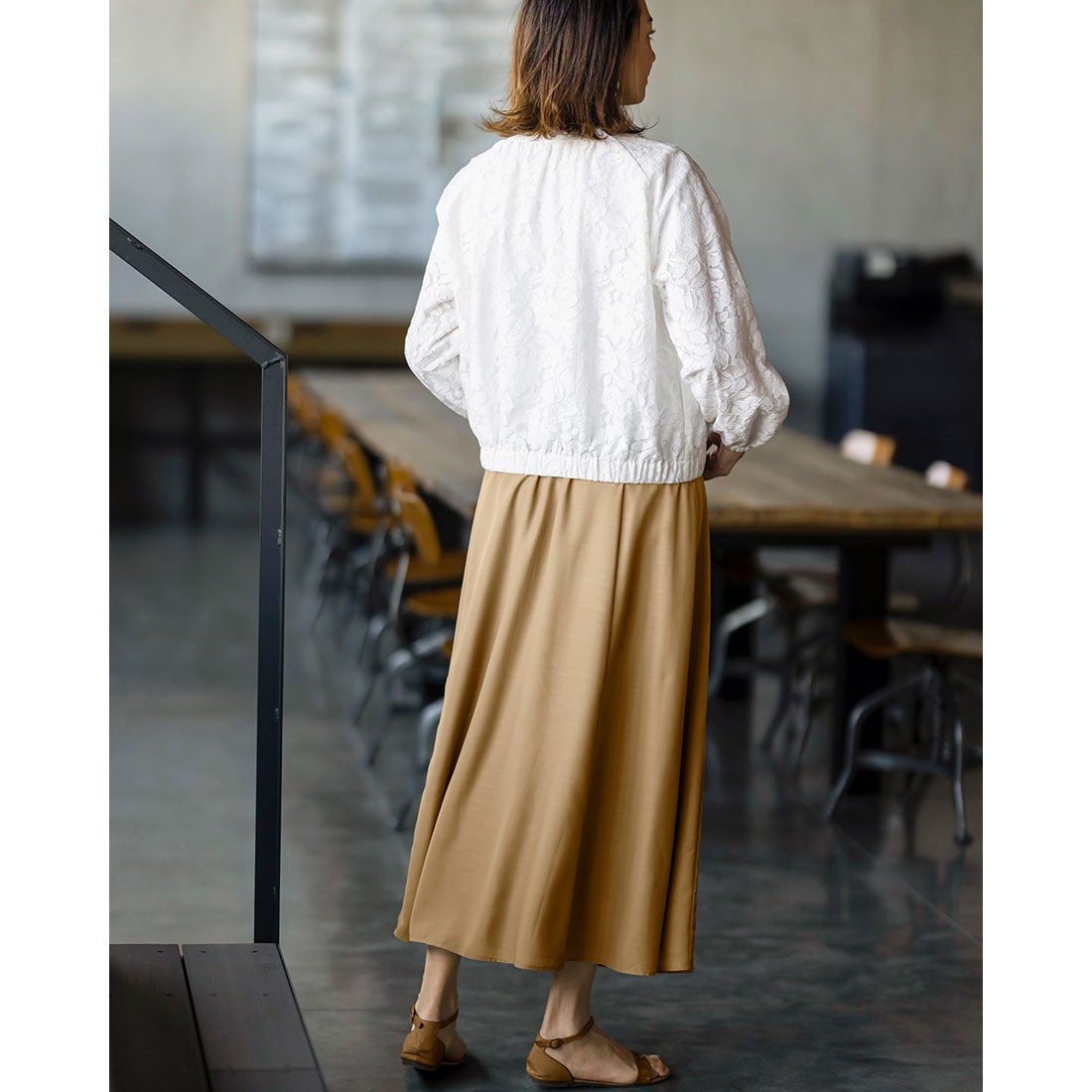 LeLe様 マトラッセスカート ココボタン フレア シルク ベージュ 40