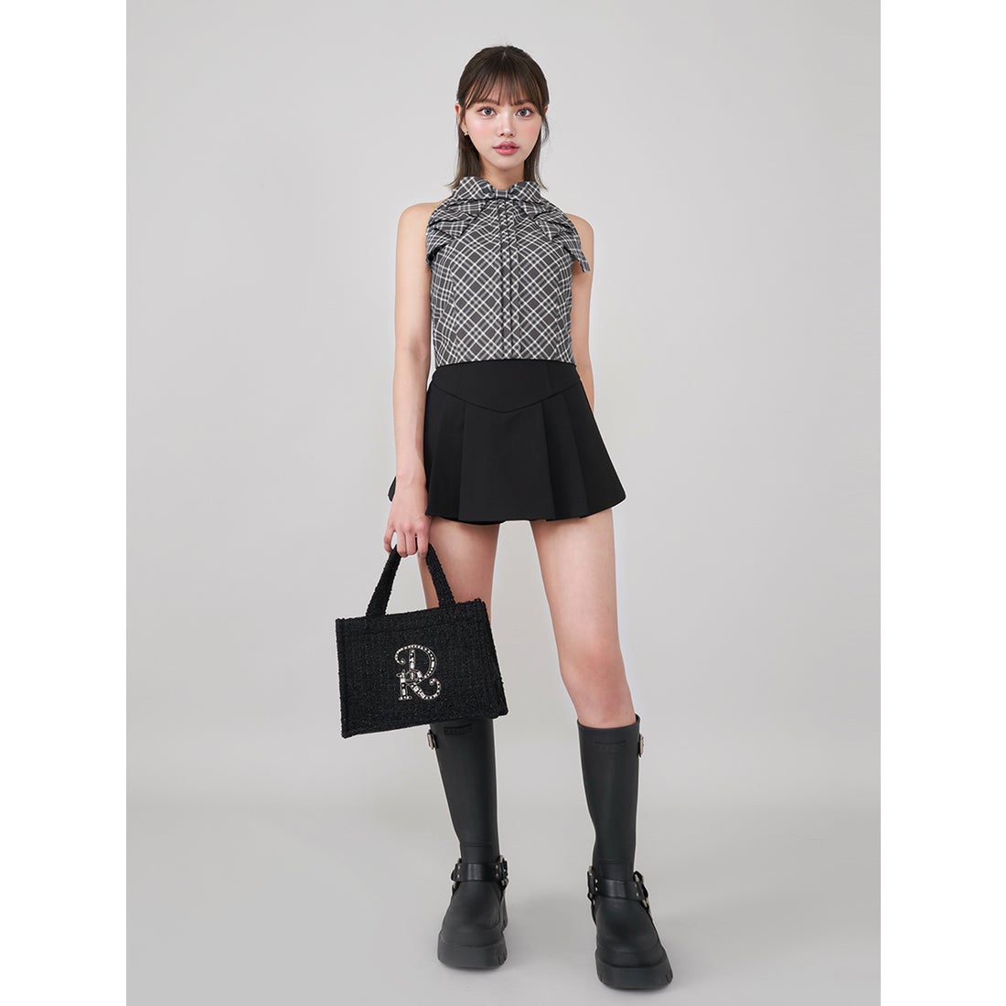 ダーリッチ Darich 美シルエットミニスカート （グレー