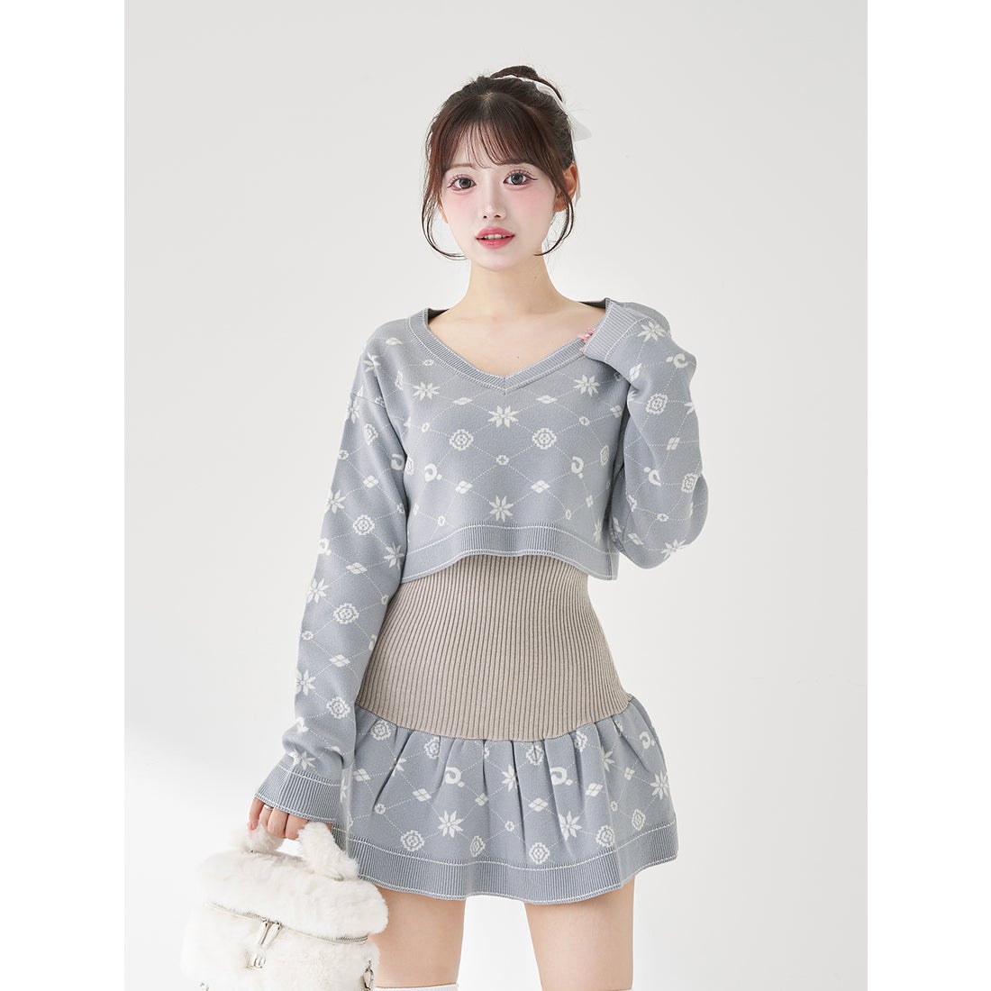 ダーリッチ Darich アンサンブルスノーロゴニットミニワンピース