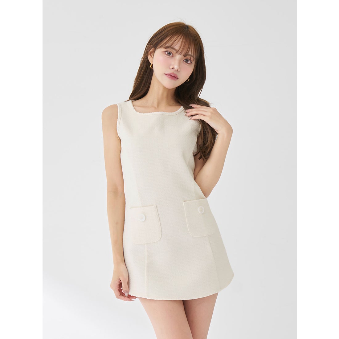 ダーリッチ Darich ツイードアンサンブルノースリミニワンピース