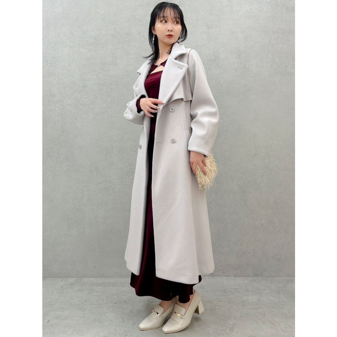 ダズリン dazzlin 2WAYカラーレディコート （チャコールグレー） -靴