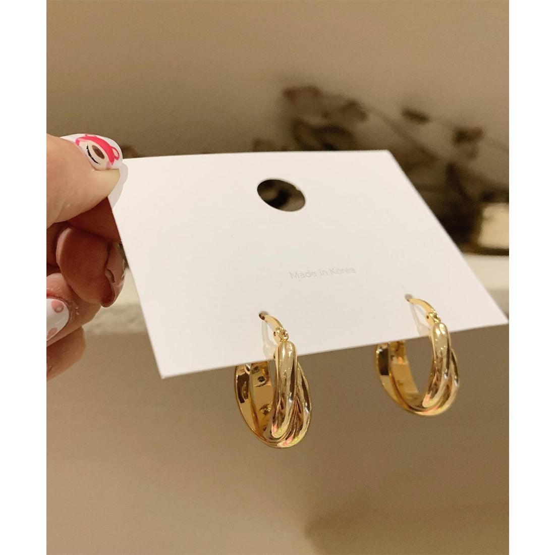 フォースメント Forcement ツイストデザインフープピアス （ゴールド