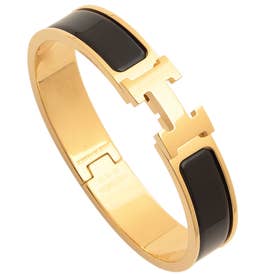 エルメス Hermes ブレスレット バングル クリックH ブラック ゴールド