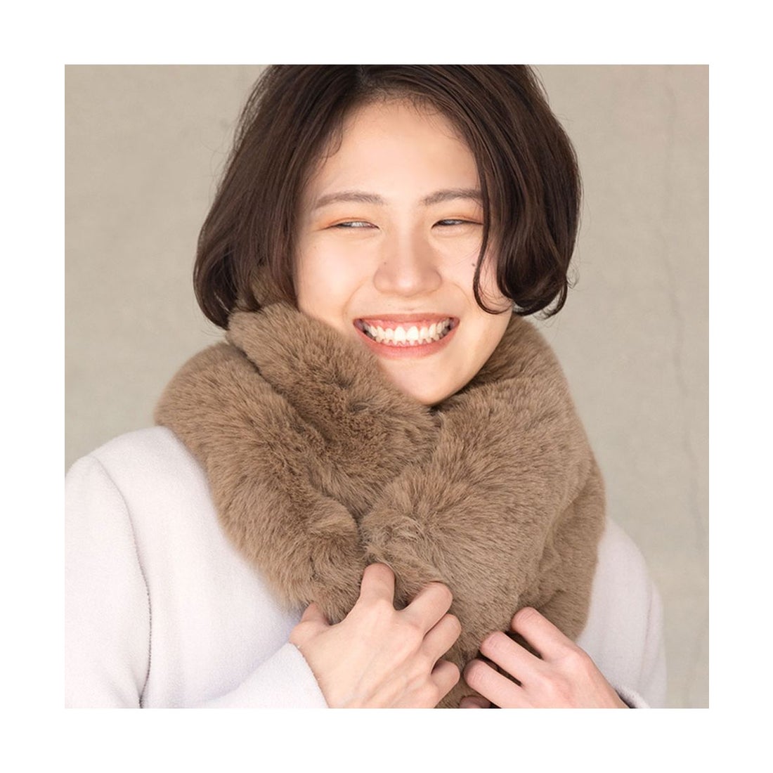 エクレボ exrevo ファー マフラー スヌード ネックウォーマー ティ