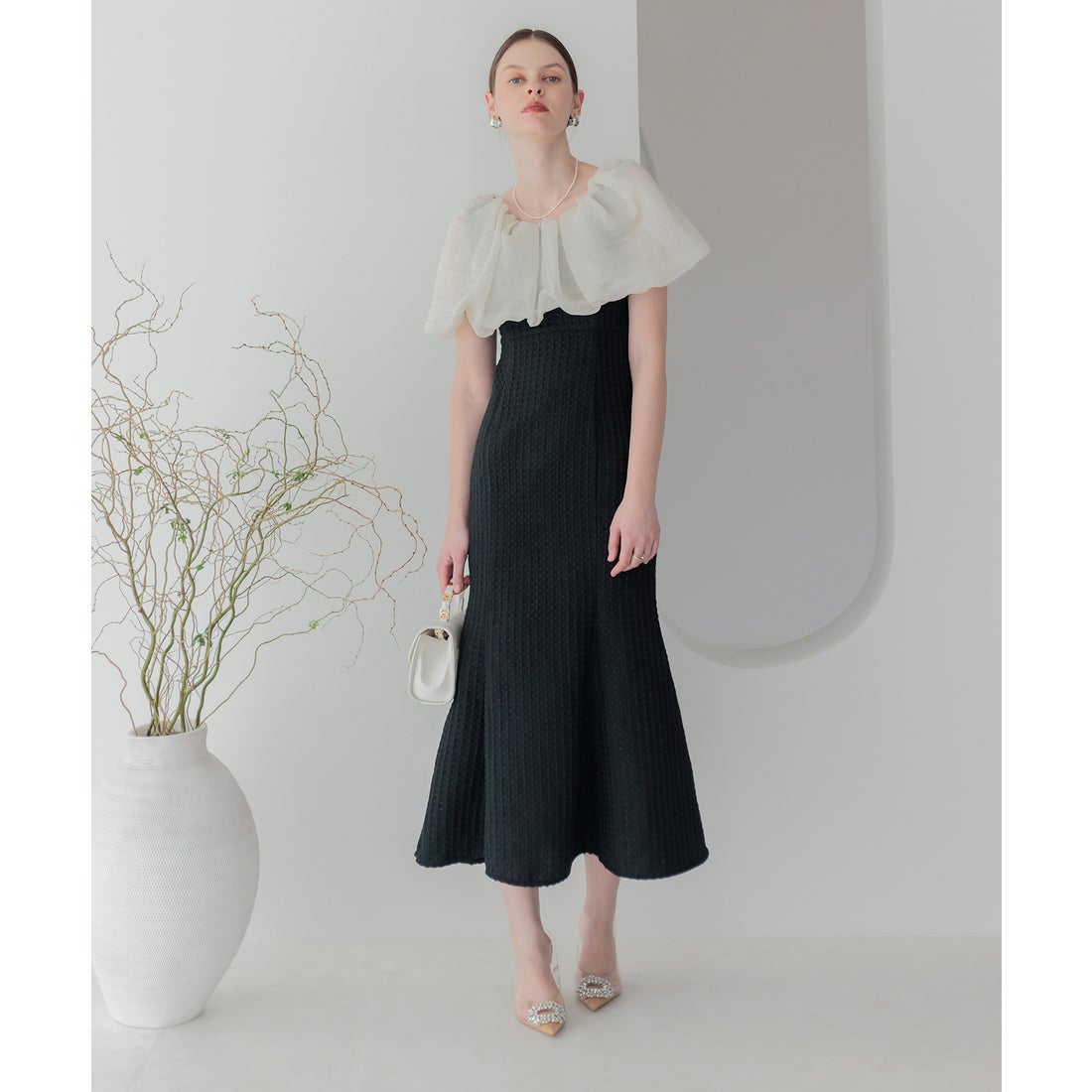 レジャ Leja 2WAYオフショルダーパフスリーブバリエマーメイド