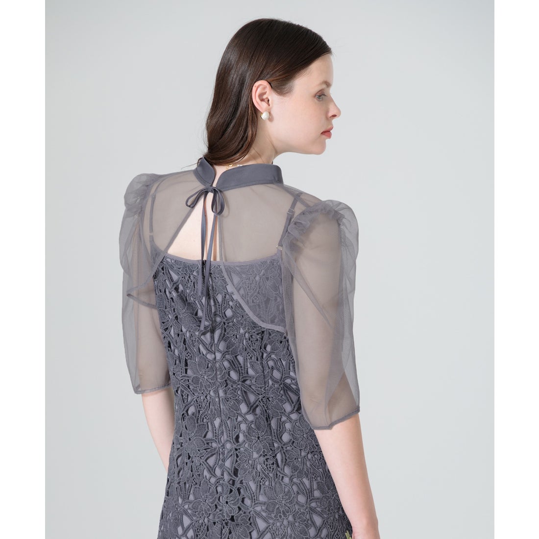 レジャ Leja 2WAYボレロ花柄レース刺繍スリットキャミワンピース