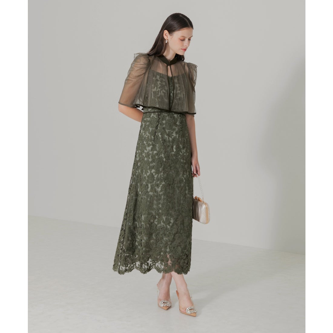 レジャ Leja フロントオープンバックプリーツウエストリボンボレロ