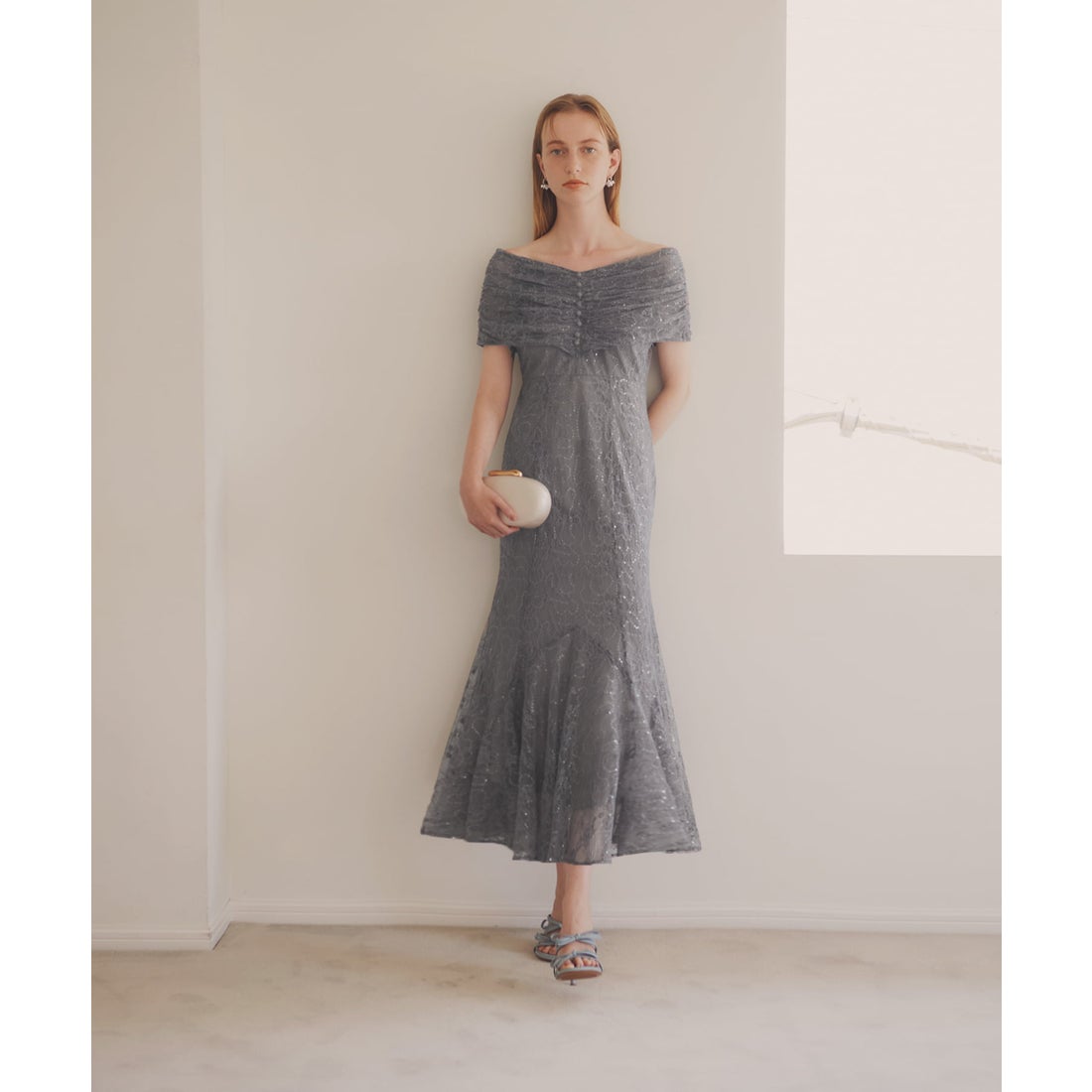 Leja レジャ 2WAYレース花柄オフショルダースパンコールマーメイド