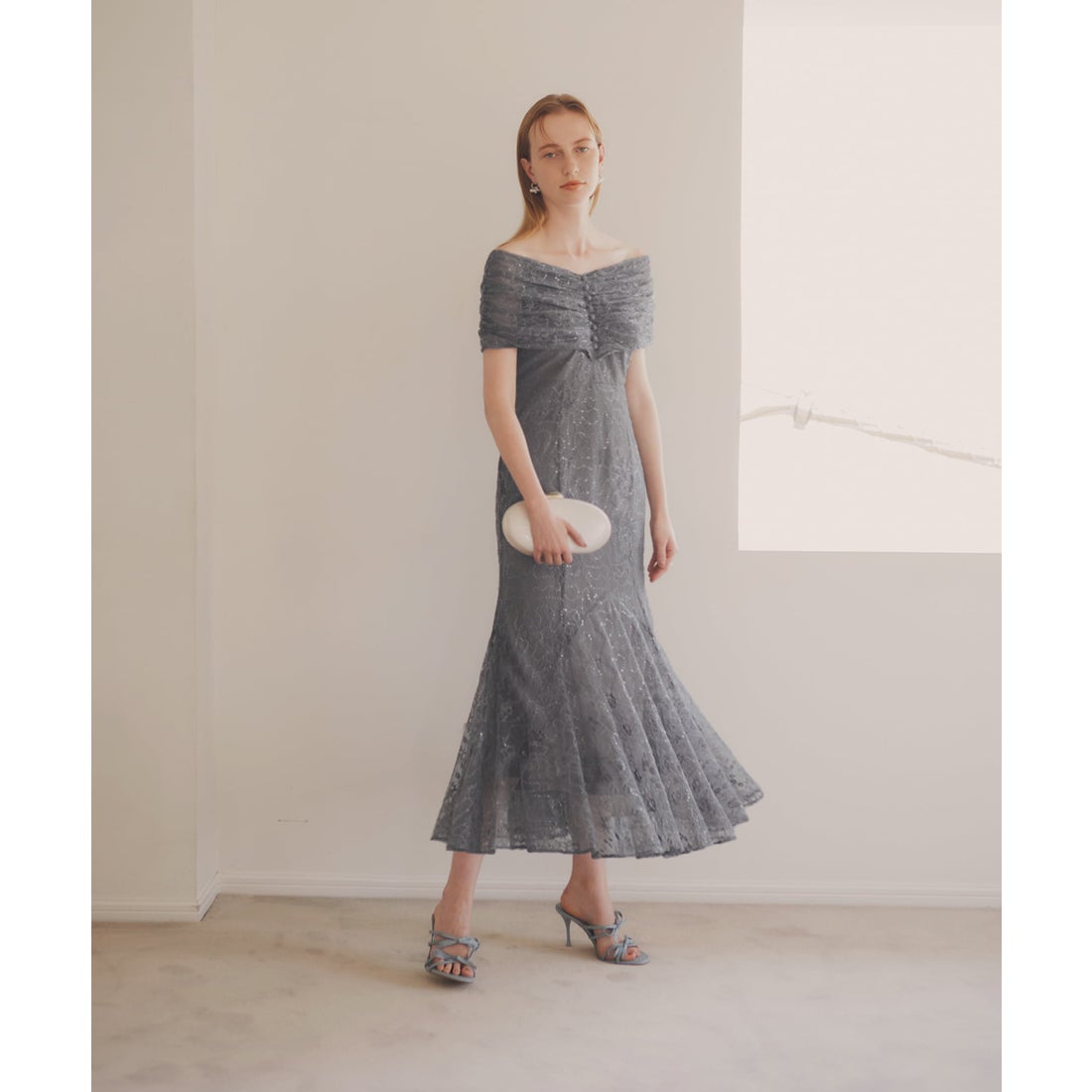 Leja レジャ 2WAYレース花柄オフショルダースパンコールマーメイド