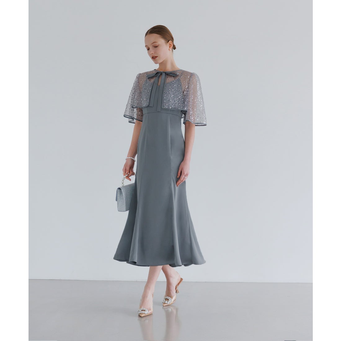 レジャ Leja スパンコールビジューボレロマーメイドドレスワンピース2