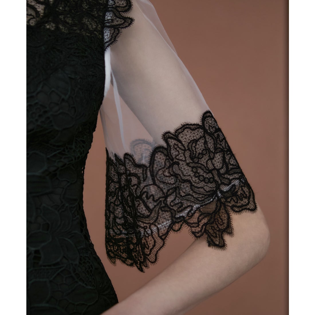 レジャ Leja シアーレースフラワーIラインドレスワンピース美脚効果