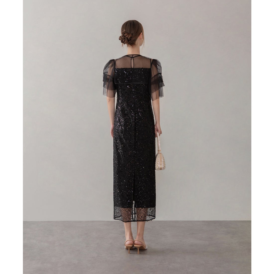 レジャ Leja スパンコールパールミックスボレロIラインワンピース