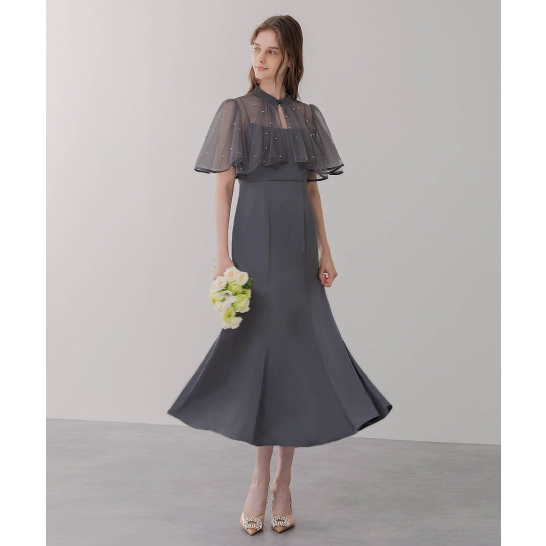 レジャ Leja パールパイピングボレロ付き2wayマーメイドフレアロング