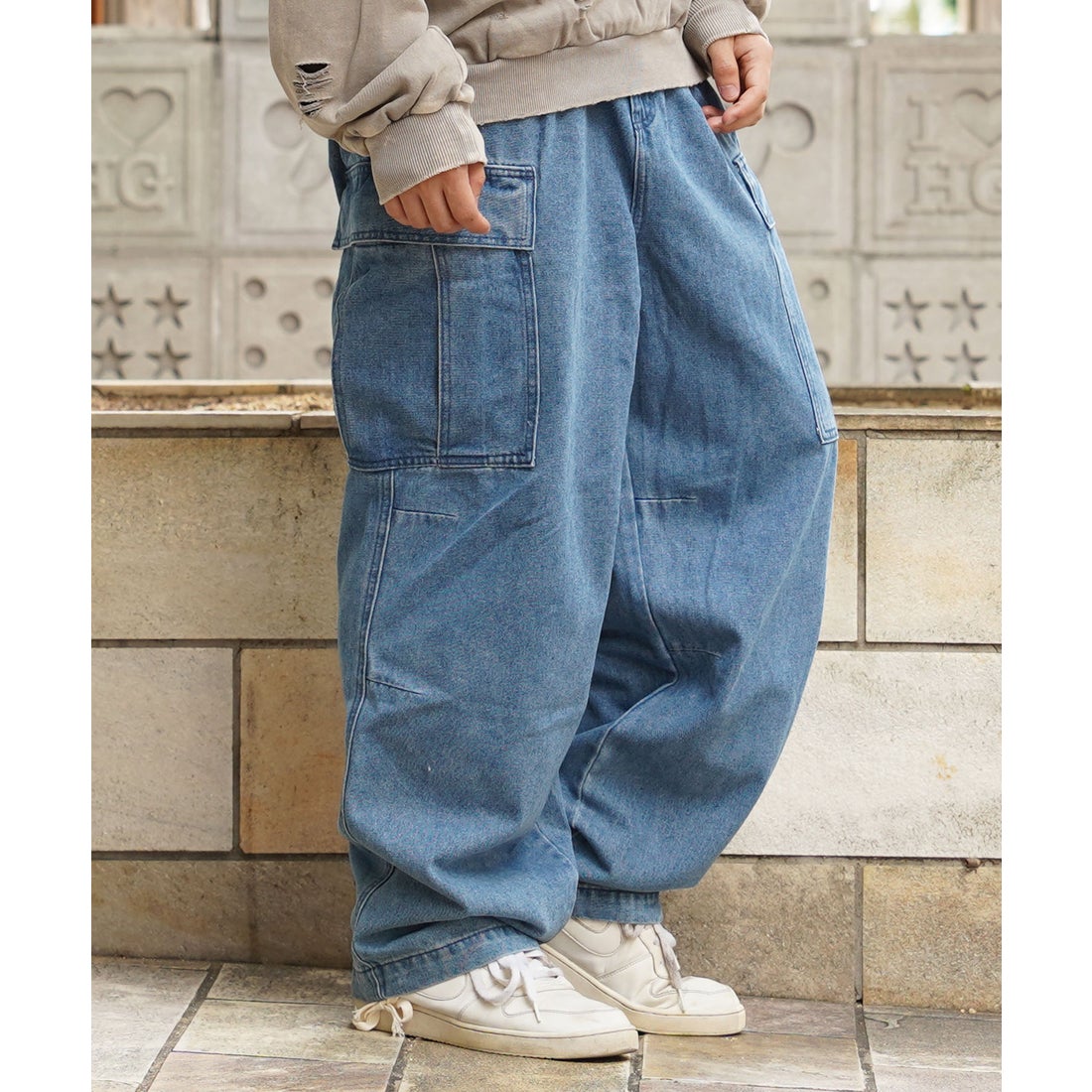 ワンフォークロージング 1111clothing ◇イージー ワイドカーゴ デニム