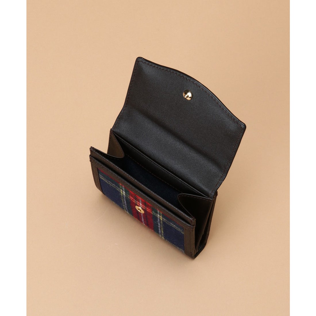 サマンサタバサ Samantha Thavasa チェック柄 折財布 (ネイビー