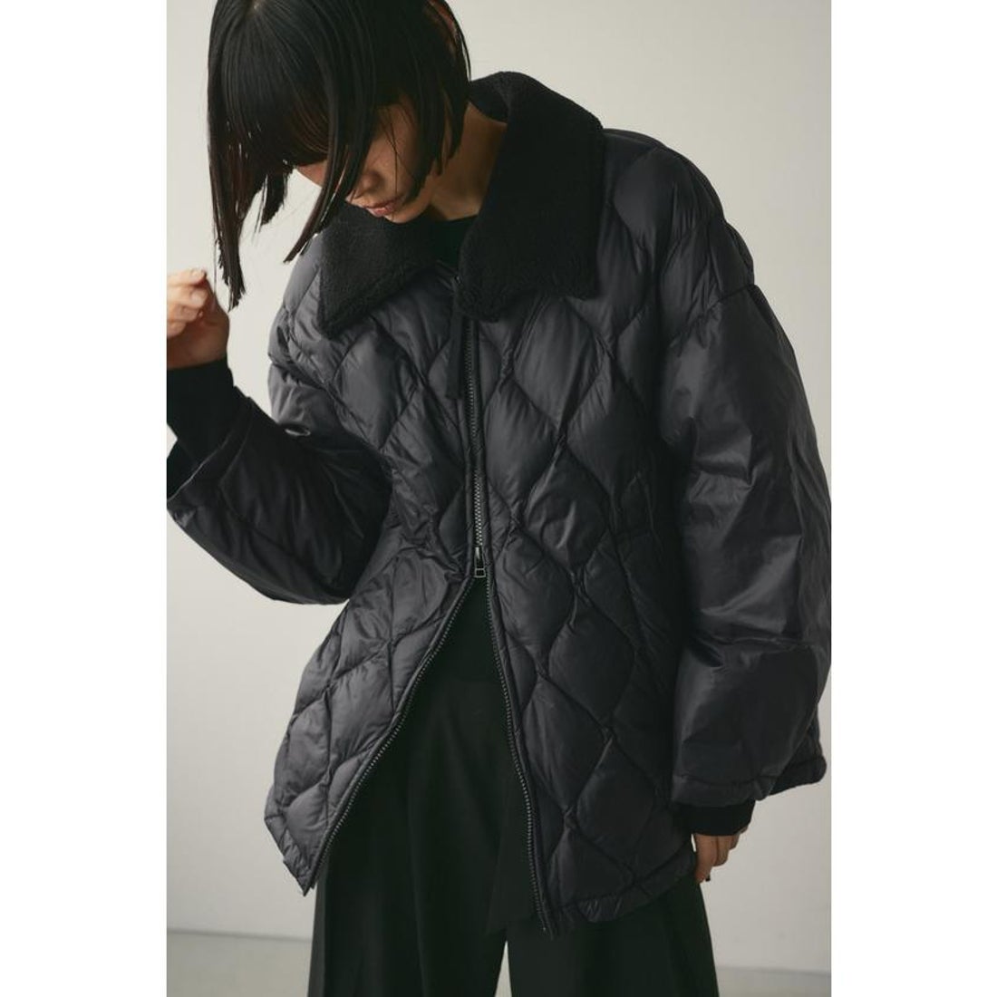 スタイルミキサー STYLEMIXER TAIONシャツダウンジャケット （BLK