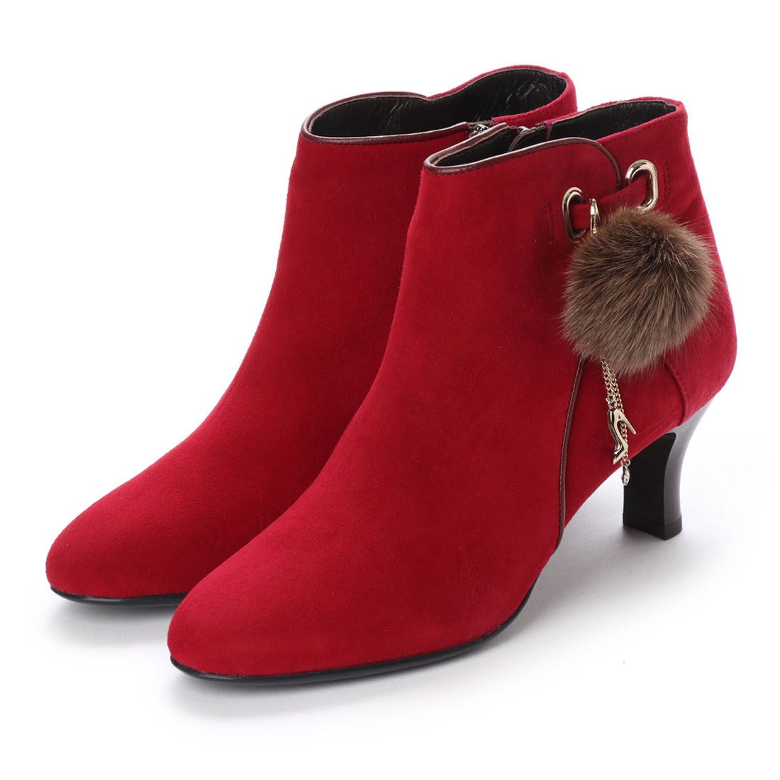 リズ ラフィーネ Riz raffinee ファーチャーム付きショートブーツ