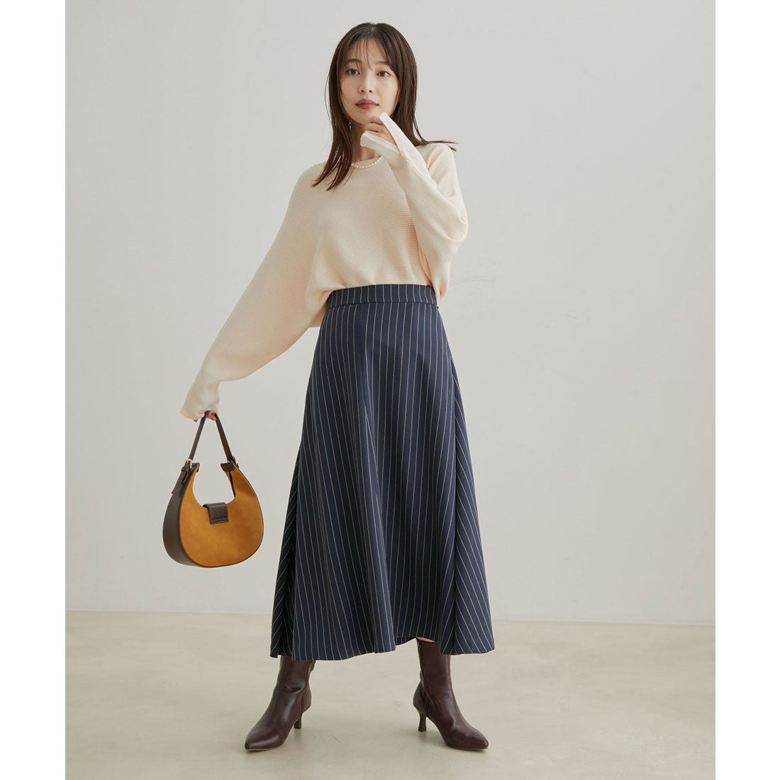 ビス VIS 【Washable・EASY CARE】エコウールタッチフレアスカート