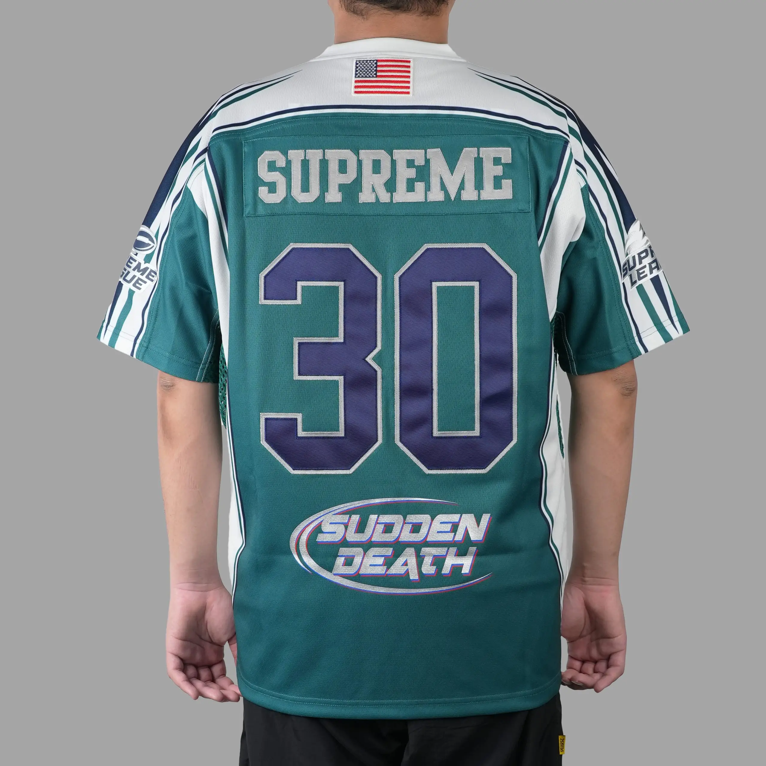 Supreme Sudden Death Football Jersey Teal SS24 | Senikersku