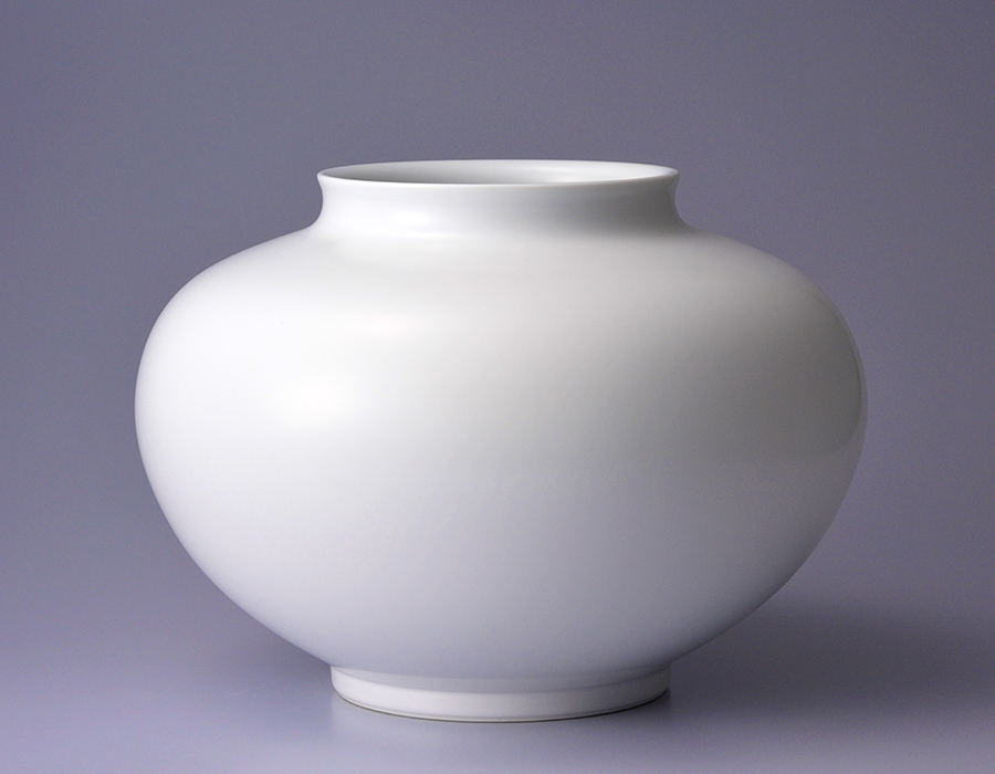 佐賀県重要無形文化財 中村清六 白磁 壺 轆轤の名人 高麗庵清六窯 本物