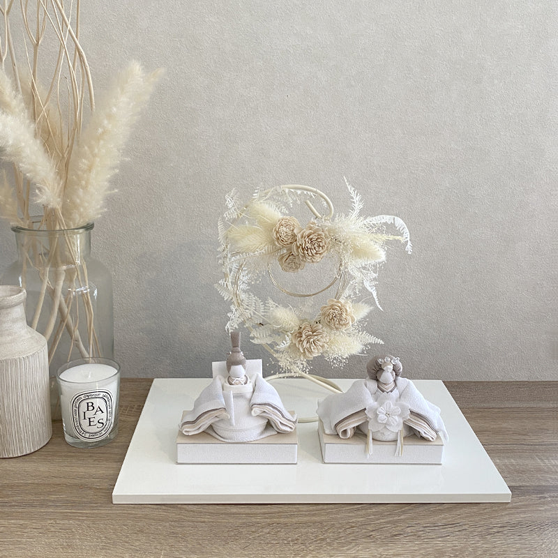 雛人形 美奏 あわいろ リース cuna select限定 雛揃 淡色｜出産祝い