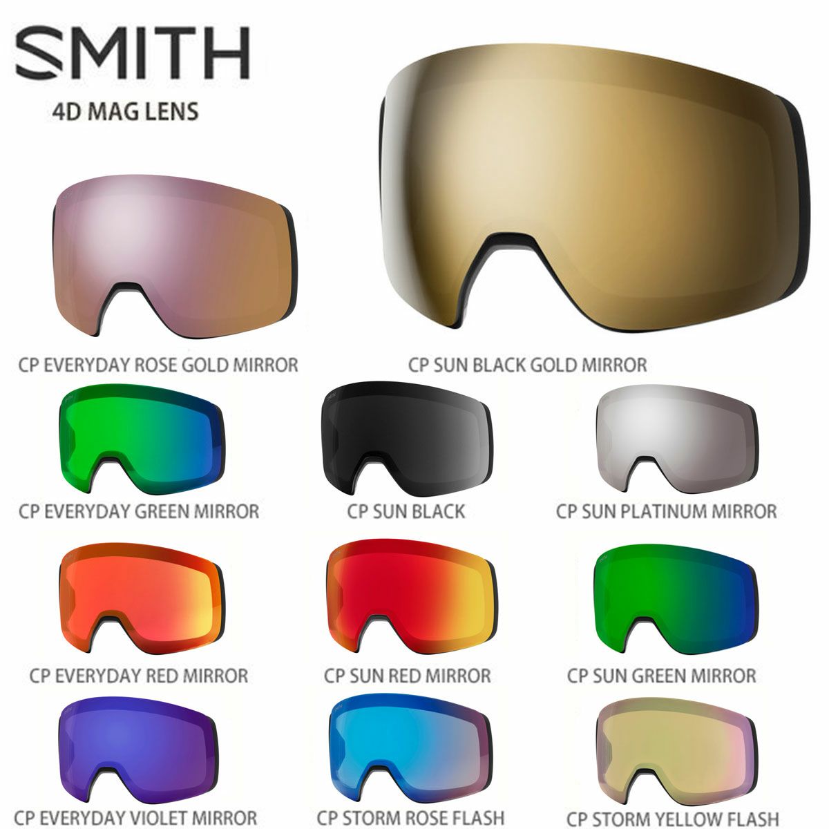 スキーゴーグル スミス ゴーグル smith スペアレンズ 4D MAG LENS
