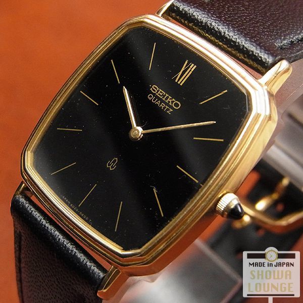 セイコー SEIKO クオーツ 2針 14YG/SS 黒文字盤 6020-5430 SEIKO QUARTZ