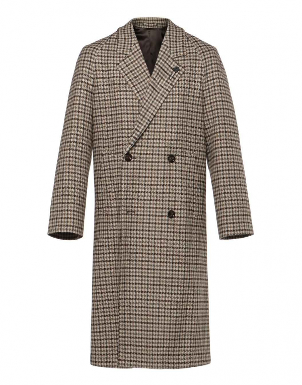 LARDINI》ウールカシミヤ ガンクラブチェックコート | ラルディーニ