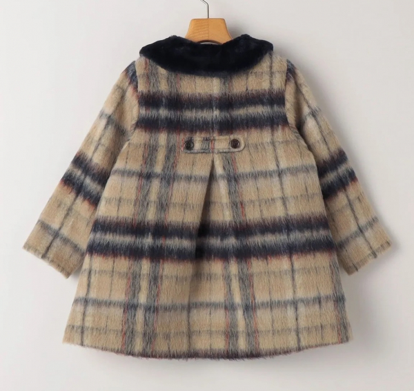 SHIPS KIDS シャギー チェック コート 110