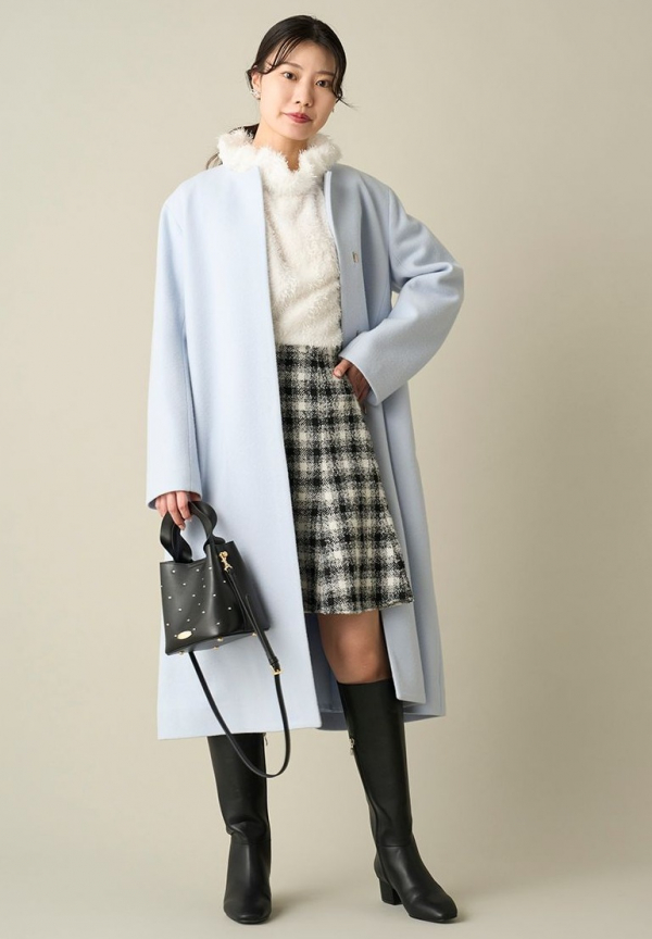 セルフォード】定番‼カシミア混ノーカラーコートのご紹介❄ | CELFORD