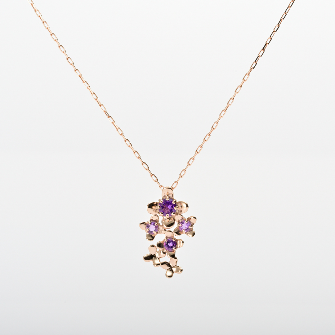 ネックレス K10/K18ピンクゴールド アメジスト ライトアメジスト(JL