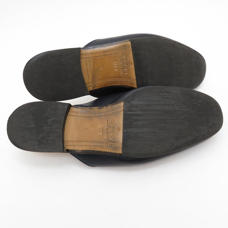 GUCCI/グッチ】 460733 タイガー 刺繍 ミュール レザー ブラック