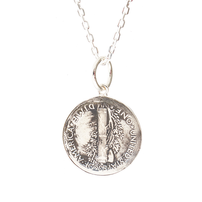 ハワイアンジュエリー/Silver925/マーキュリーダイムペンダント/0934