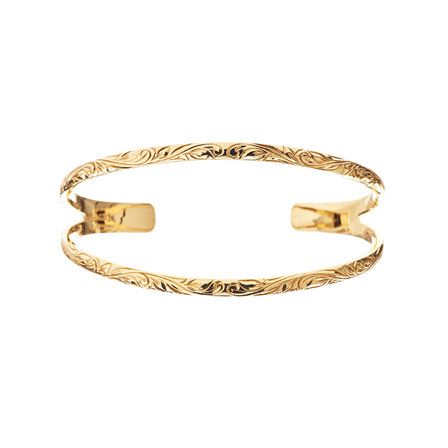 ハワイアンジュエリー/K10YG/ダブルラインバングル/0583 | ハワイアン