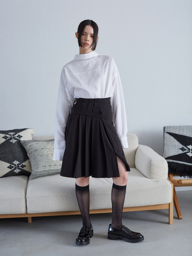 TĔLOPLAN（テーロプラン）Obrecht Skirt プリーツラップスカート