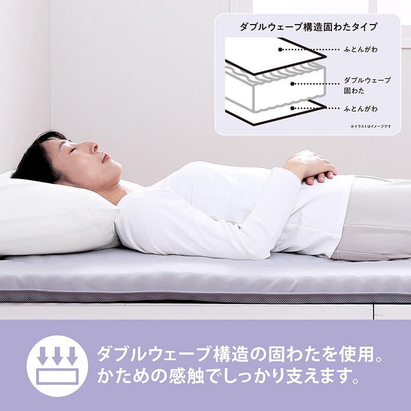 SEVENDAYS しっかりダブルウェーブ敷きふとん(（シングル）100×200cm