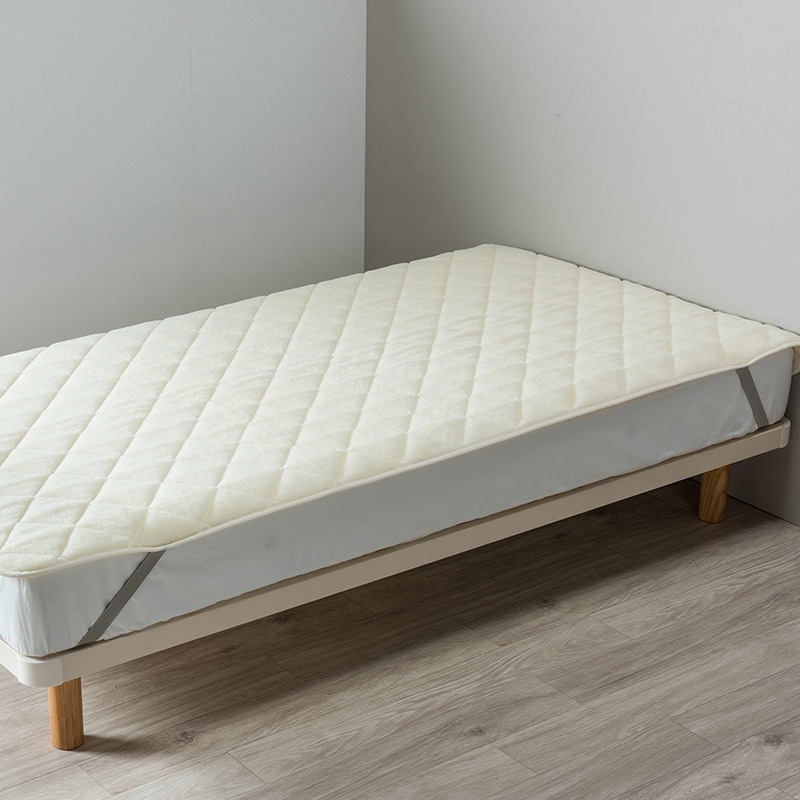 スリーピュア ウール敷きパッド （シングル）100×200cm アイボリー 表