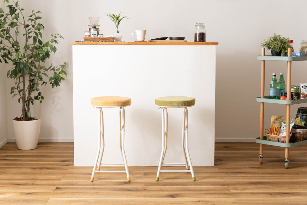 ハイスツール 折りたたみ式 6点セット 椅子 背もたれなし 丸形