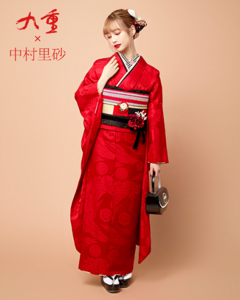 九重×中村里砂 無地振袖RN2（シンプル振袖／赤無地）21005 | おりえん