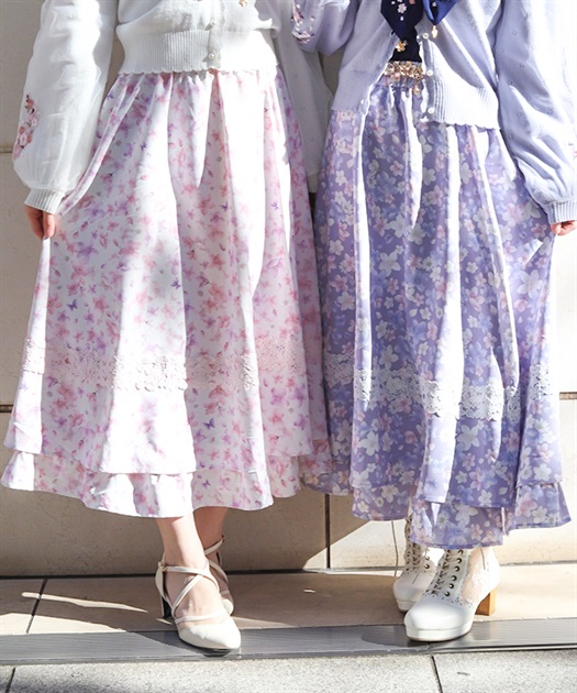 サクラ柄フレアスカート【期間限定価格】 | axes femme online shop