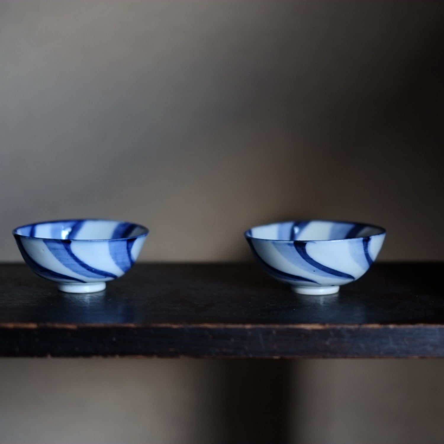 時代 捻文染付汲出茶碗 煎茶碗 小鉢（明治時代） – 逢季荘