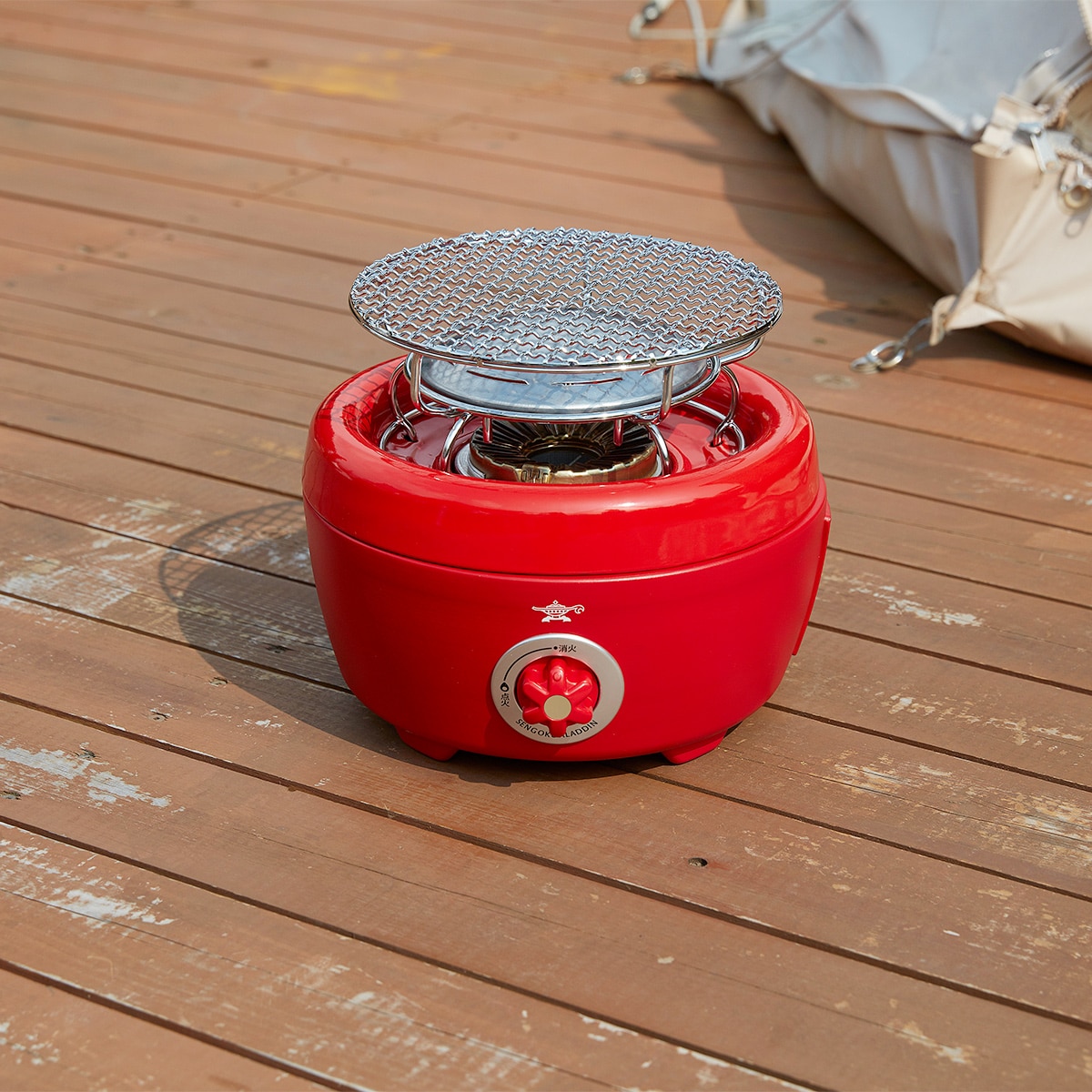 センゴクアラジン カセットコンロ ヒバリン レッド SAG-HB01(R