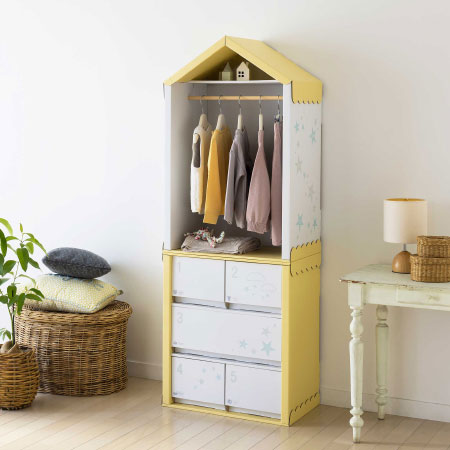 クラフト製】ベビーチェスト＋ハンガーラック2点セットの商品詳細